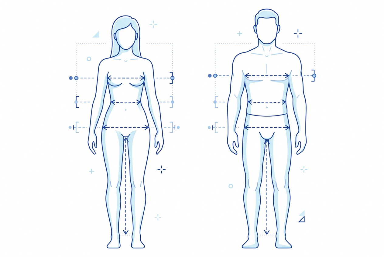 Athletic wear size chart measurements compared